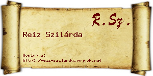 Reiz Szilárda névjegykártya